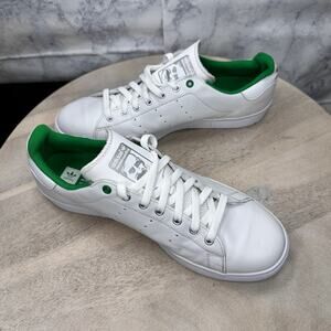 Adidas Stan Smith Men’s 11 White Green Leather Sneakers Classic Clean EVV 791002